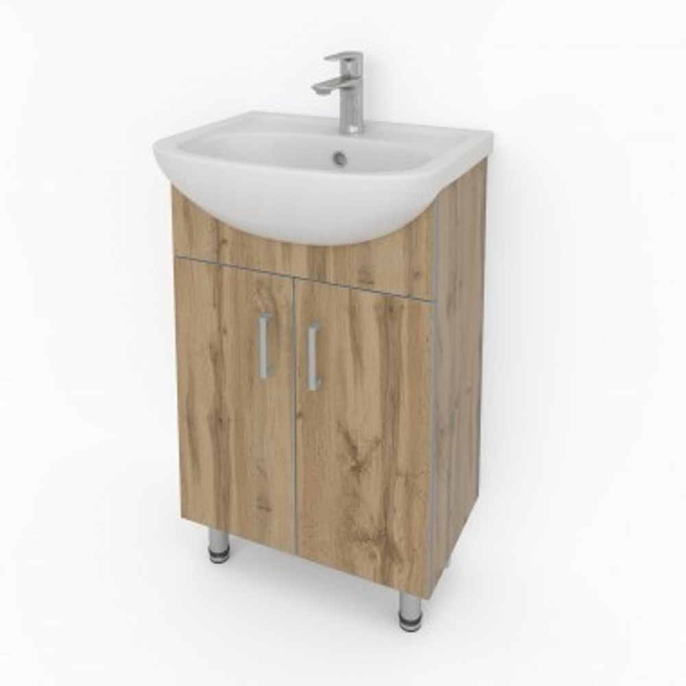 Тумба «ГРЕЙ-47» ДУБ ВОТАН с умывальником ДОРА-47