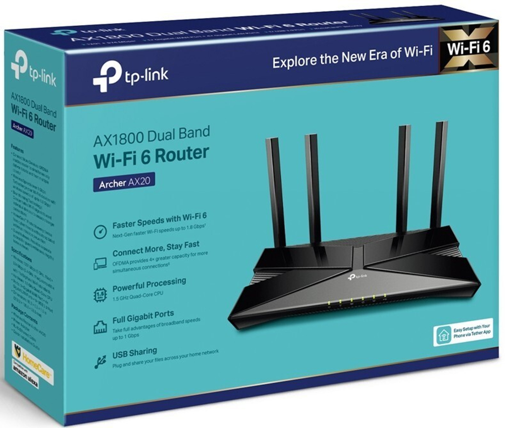 Роутер TP-Link Archer AX20 10/100/1000BASE-TX