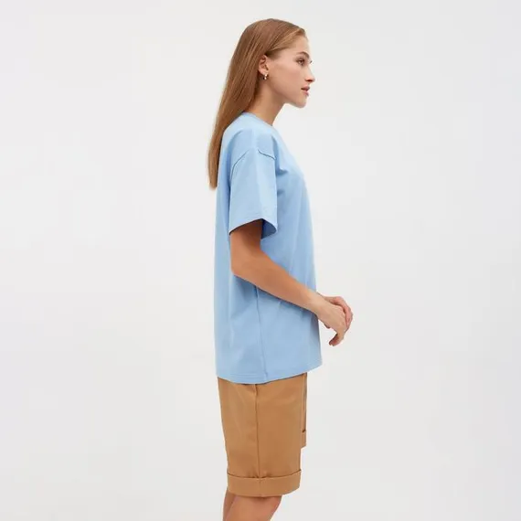 Футболка женская MINAKU: Оversize, цвет голубой, р-р 42