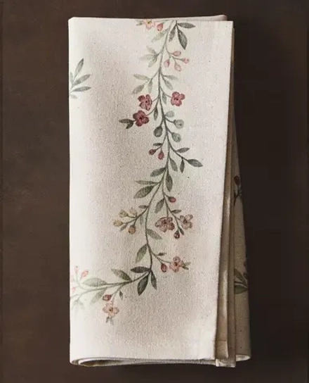 ZARA HOME ХЛОПКОВАЯ САЛФЕТКА С ПРИНТОМ (НАБОР ИЗ 2 ШТ.), ЗЕЛЕНЫЙ