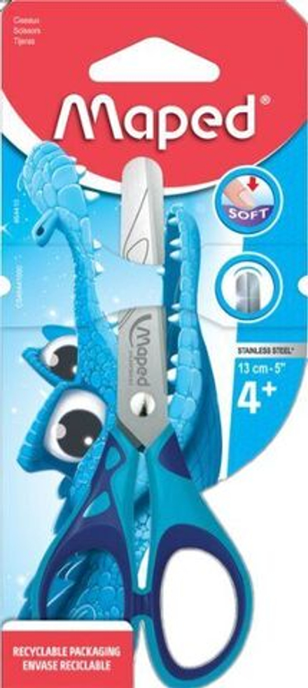 Ножницы детские MAPED "ESSENTIALS SOFT" 13см, симметричные, прорезин. ручки