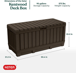 Пластиковый сундук Keter Kentwood 350 л brown
