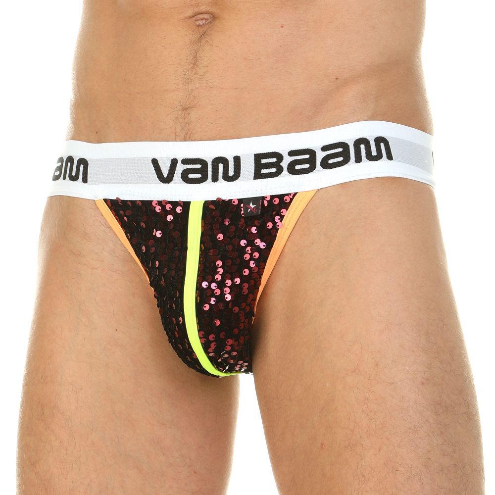 Мужские трусы танга с красными пайетками Van Baam VB0211