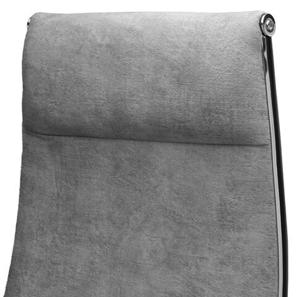 Кресло офисное МЕТТА "L1m 42", хром, сиденье и спинка мягкие, велюр, светло-серое