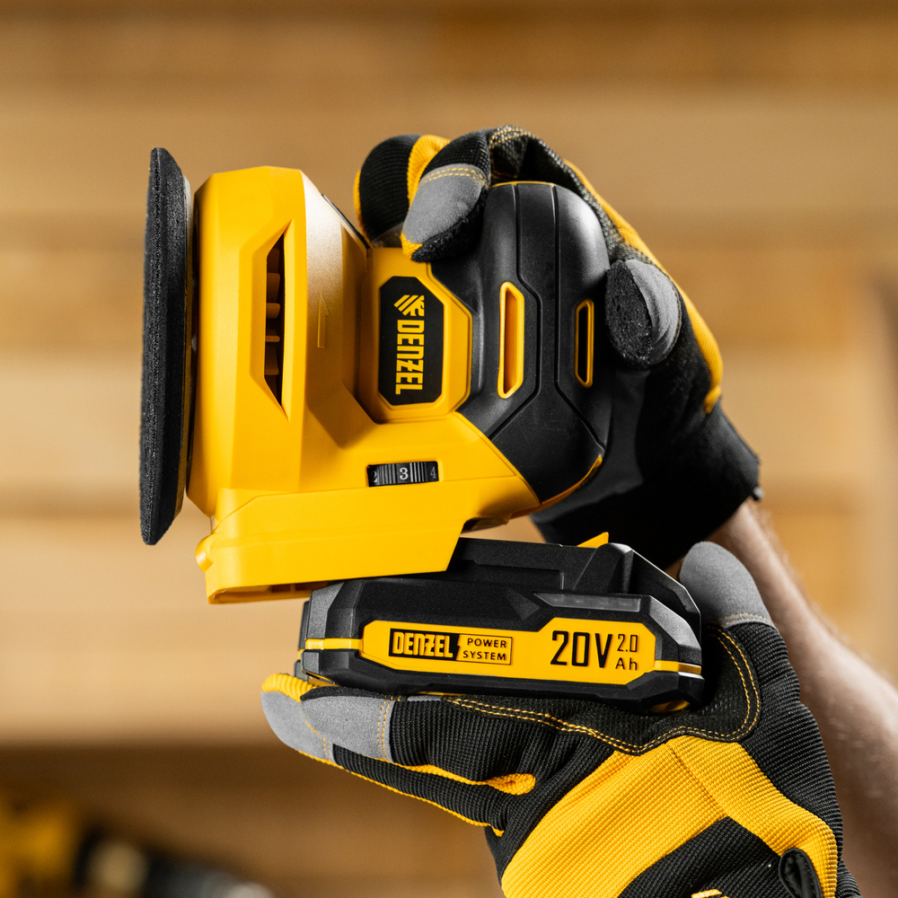 Машина шлифовальная эксцентриковая аккумуляторная CROSH-20-125, Li-Ion, 20 В// Denzel