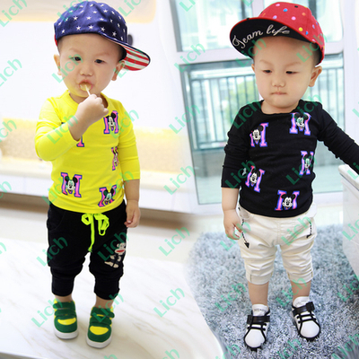 Лонгслив с принтами Микки Мауса и букв