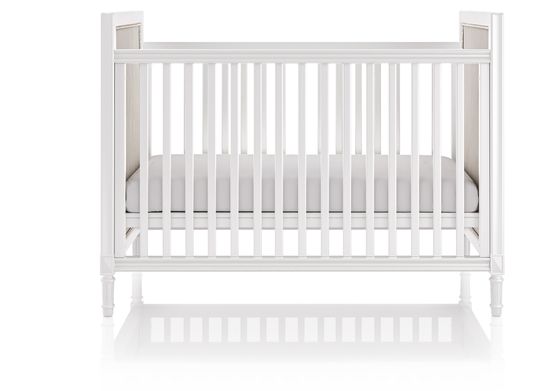 Кроватка Elit (белый, бежевая ткань)