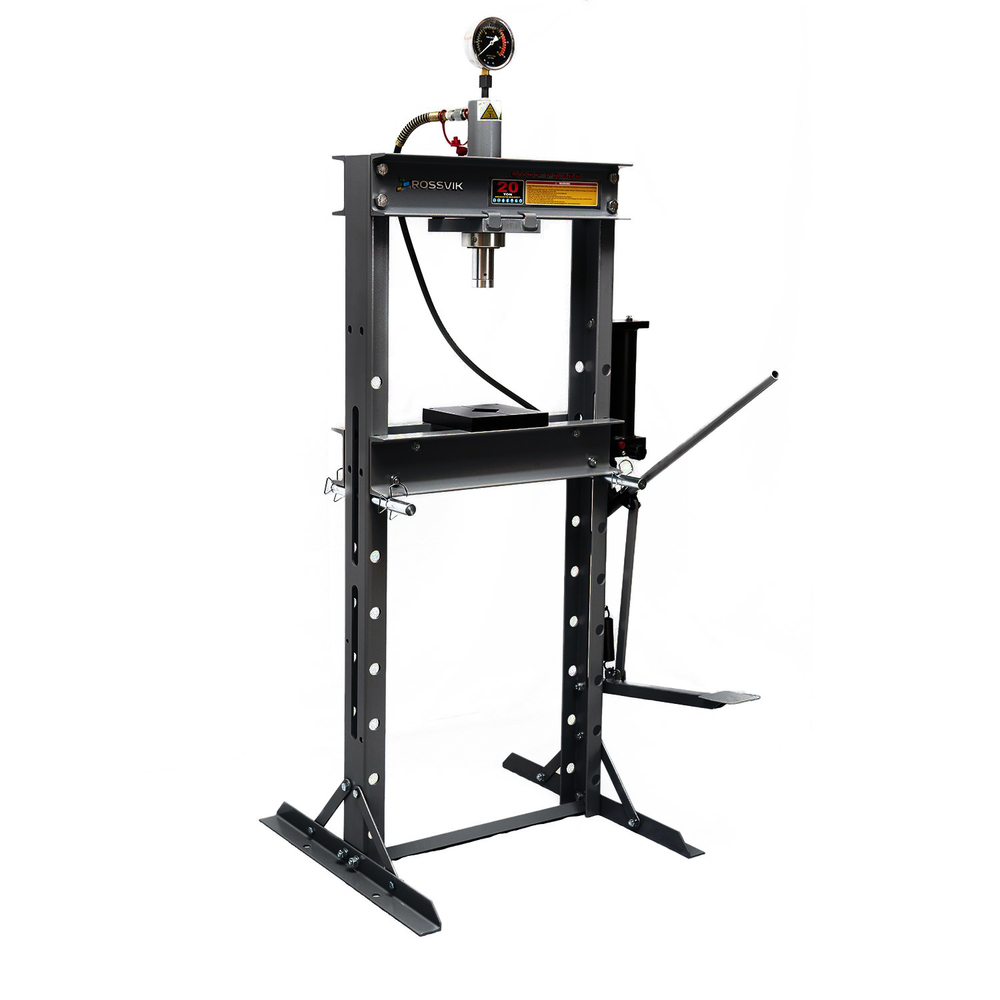 Пресс гидравлический 20 тонн, напольный, с педалью, цвет серый RAL 7016 ROSSVIK