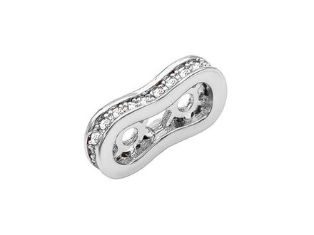 Спейсер 13мм, со стразами (для двухрядных украшений) (1шт)