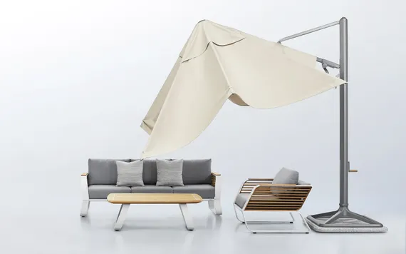 Зонт профессиональный Levia 3х3 м, антрацит, тортора. База и светильник в комплекте