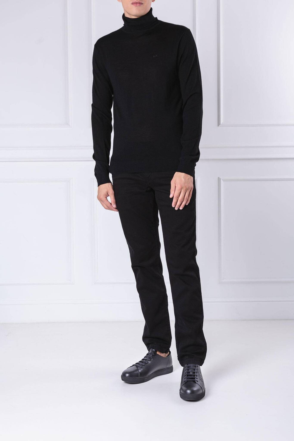 Хлопковый гольф Armani Exchange - черный(8NZM3C ZM8AZ)