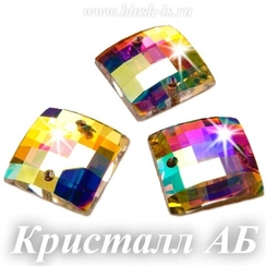 642 Пришивной квадрат с 2 отверстиями, Кристалл АБ