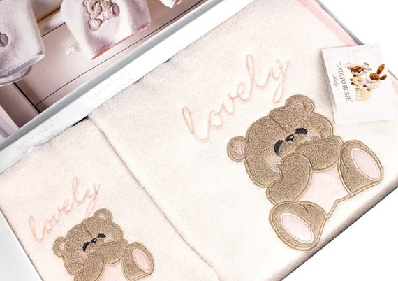 Детский набор полотенец  Lovely розовый 2 предмета  TIVOLYO HOME Турция