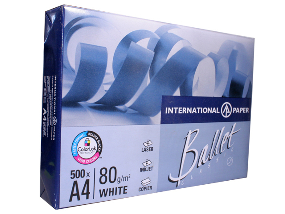 Бумага для офисной техники Ballet Classic белая А4 CIE 153% 80г/м2 500л Светогорский ЦБК 000861 А4