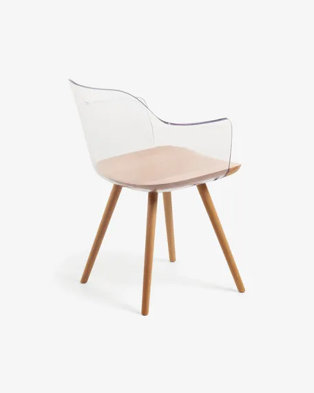 Стул Bjorg с подлокотниками и прозрачной спинкой | Купить в Hallberg.ru