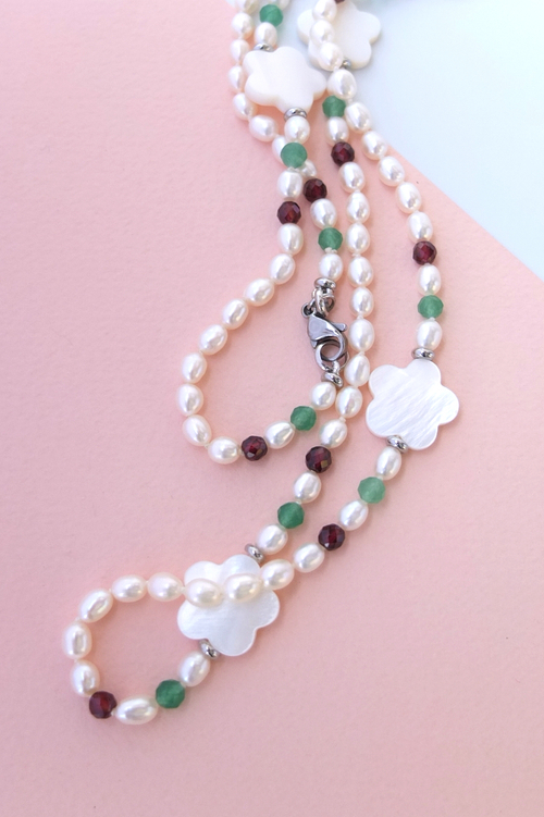Бусы из жемчуга с перламутром Амели