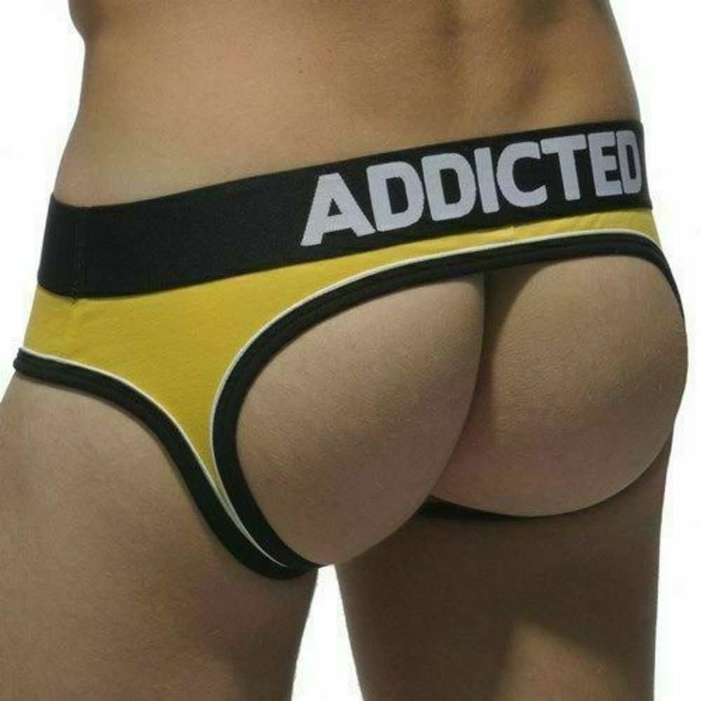 Мужские трусы джоки желтые Addicted ROUND JOCKSTRAP YELLOW