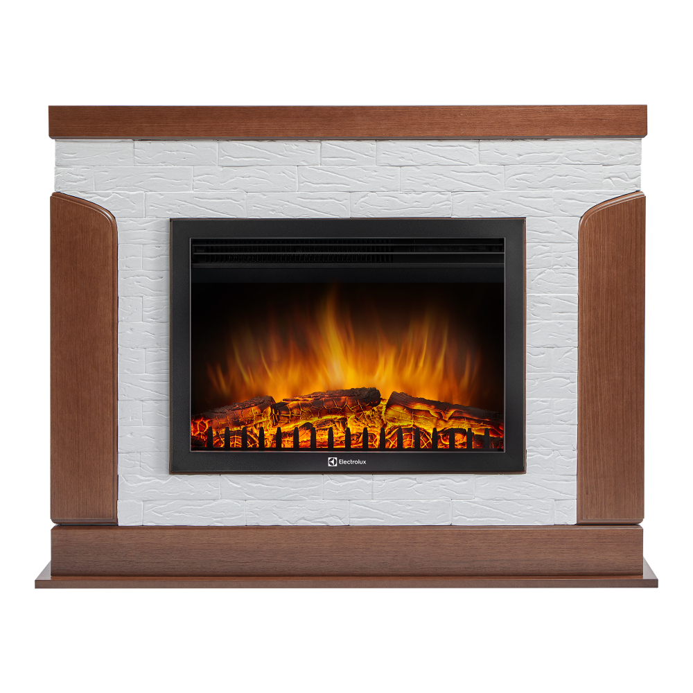 Портал Firelight Prestigio 25 камень белый, шпон дуб