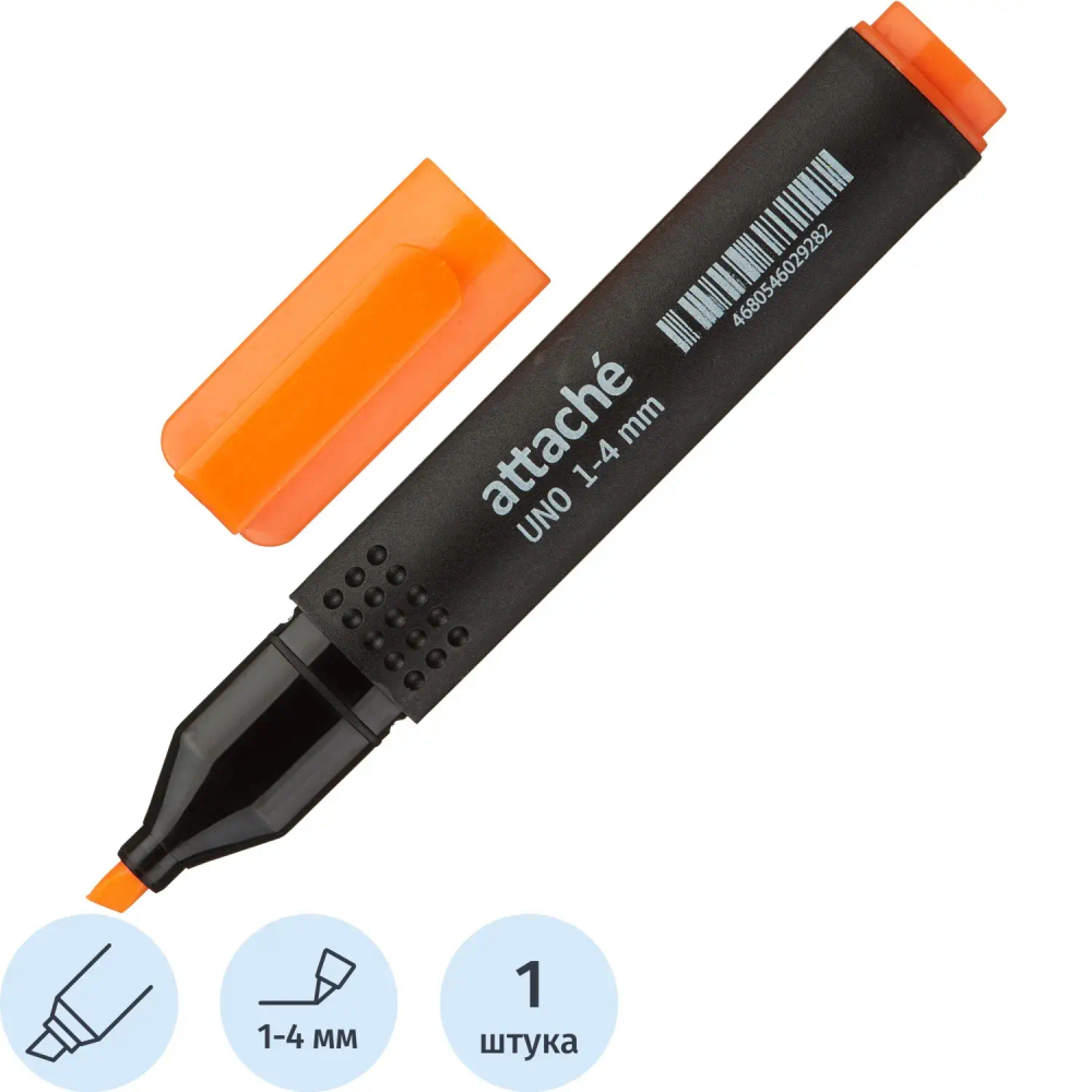 Маркер текстовыделитель Attache Economy Uno 1-4мм оранжевый