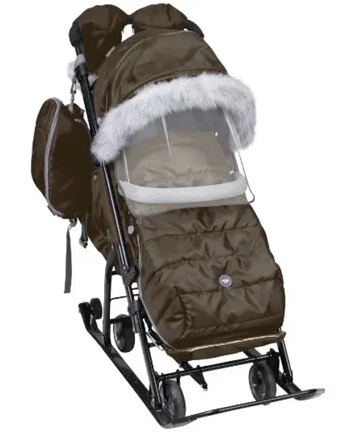 Санки-коляска "Ника детям 7-5SK" НД7-5SK (коричневый)