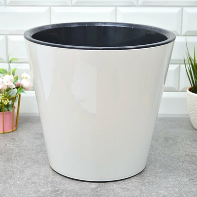 Горшок цветочный London 15,7л d320мм на колесиках, с дренажной вставкой, белый