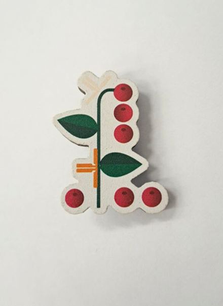 Значок деревянный "Кофейная ягода"