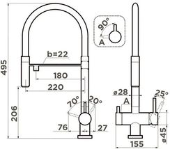 Смеситель Omoikiri Kanto-AZ латунь/Azur blue