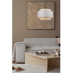 8043/1 MODERNI LN26 338 черный/серый/бежевый, металл/текстиль/ротанг Подвесной светильник Е27 1*60W 220V LAUNA