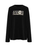 MM6 MAISON MARGIELA ЛОНГСЛИВ МУЖСКОЙ ЧЕРНЫЙ С ТРЕХ-СЛОЙНЫМ ЛОГОТИПОМ