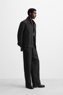 ZARA СТРУЯЩИЕСЯ БРЮКИ RELAXED FIT, ЧЕРНЫЙ