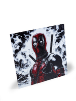 Табличка интерьерная "Deadpool " Дэдпул, 15х15 см, 3D печать, красно-белый-черный