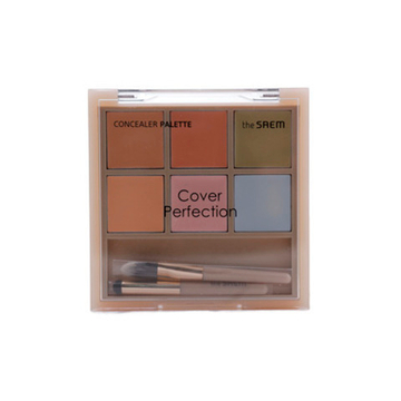 THE SAEM Консилер для лица палетка + кисточка + спонж/Cover Perfection Concealer Palette 02 Cover&Light, 12г