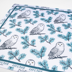 Шейный платок «Совушки», 70×70 см
