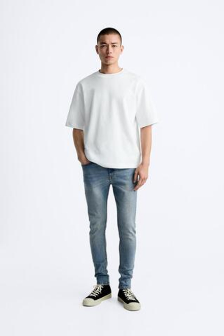 ZARA ДЖИНСЫ SKINNY FIT, ВЫЦВЕТШИЙ СИНИЙ