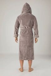 Халат мужской с капюшоном 2805 серый Nusa Турция