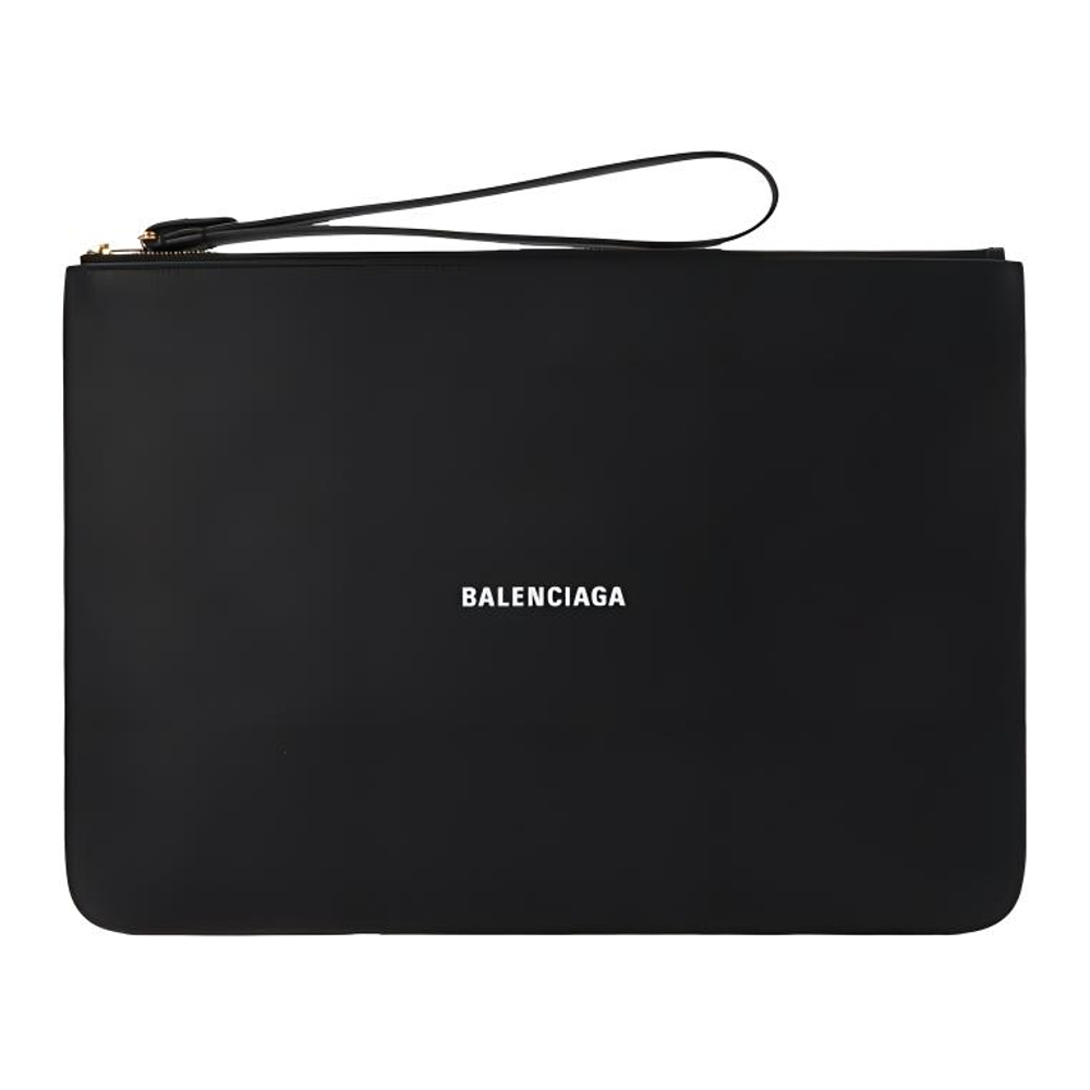 Balenciaga Cow Leather Clutch Men"s Black
