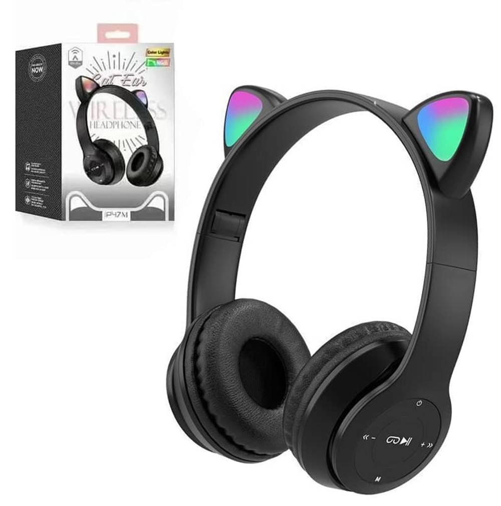 Полноразмерные Bluetooth наушники Cat Ear P47M (черный)