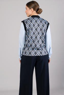 Жилет женский 4144зп, голуб.чёрн. #225Гчр064144зп