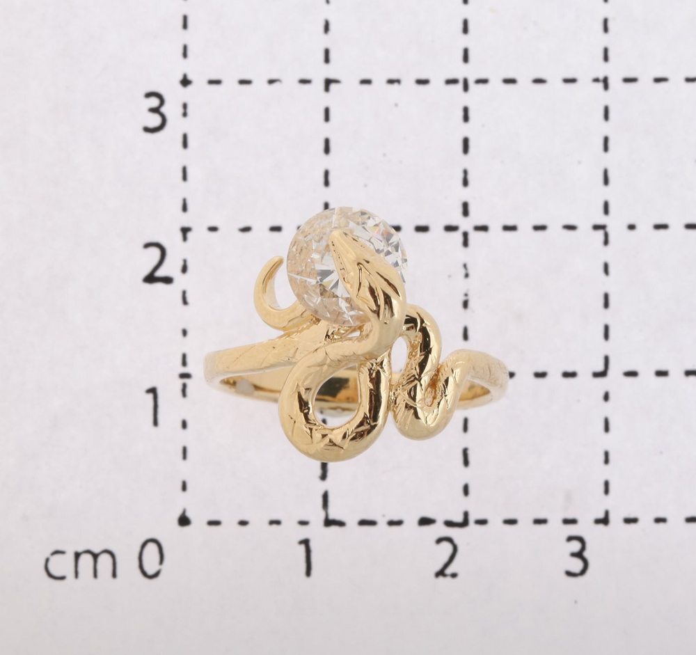 "Анаконда" кольцо в золотом покрытии из коллекции "Сладкий яд" от Jenavi