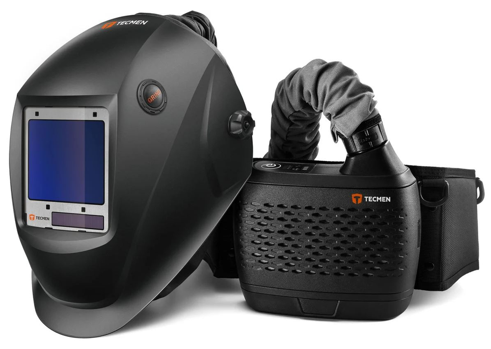 Сварочная маска с автоматическим светофильтром и подачей воздуха Tecmen ADF 820S TM16 черная с PAPR