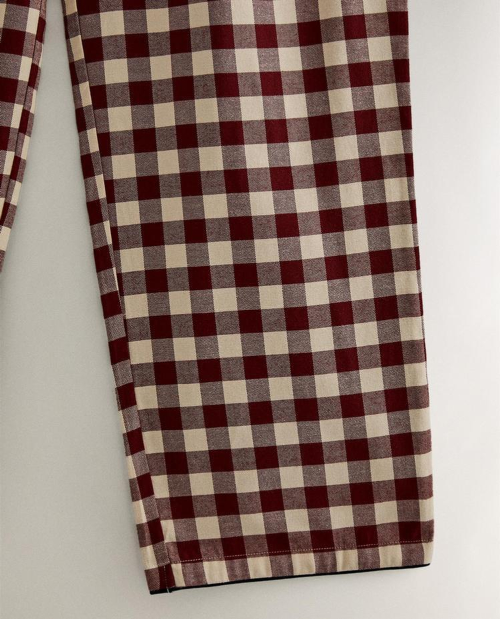 ZARA HOME ПИЖАМНЫЕ БРЮКИ ИЗ ХЛОПКА, БОРДОВЫЙ