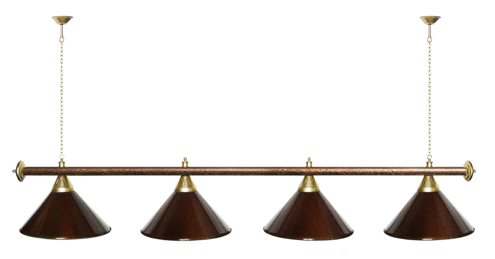 Лампа STARTBILLIARDS 4 пл. (плафоны золотые,штанга золотая,фурнитура золото)