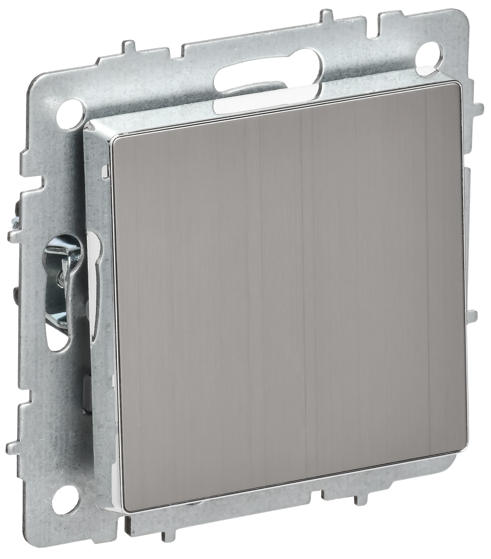 BRITE Выключатель 1-клавишный перекрестный 10А ВС10-1-3-БрГН металл хром/никель IEK