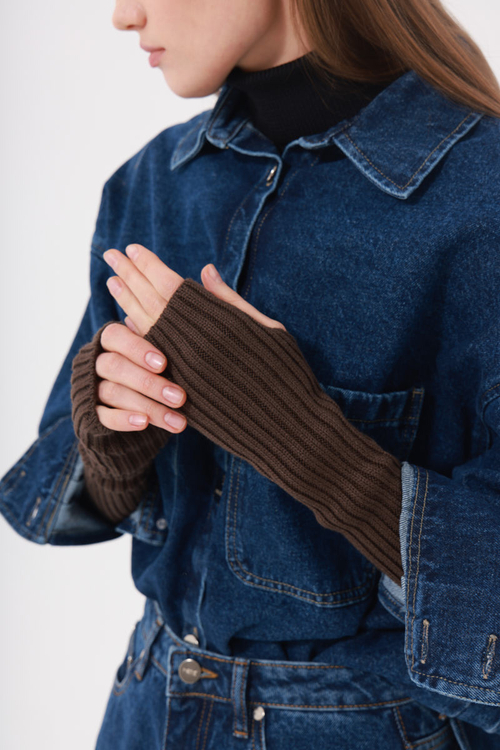 Жилет вязаный, черный