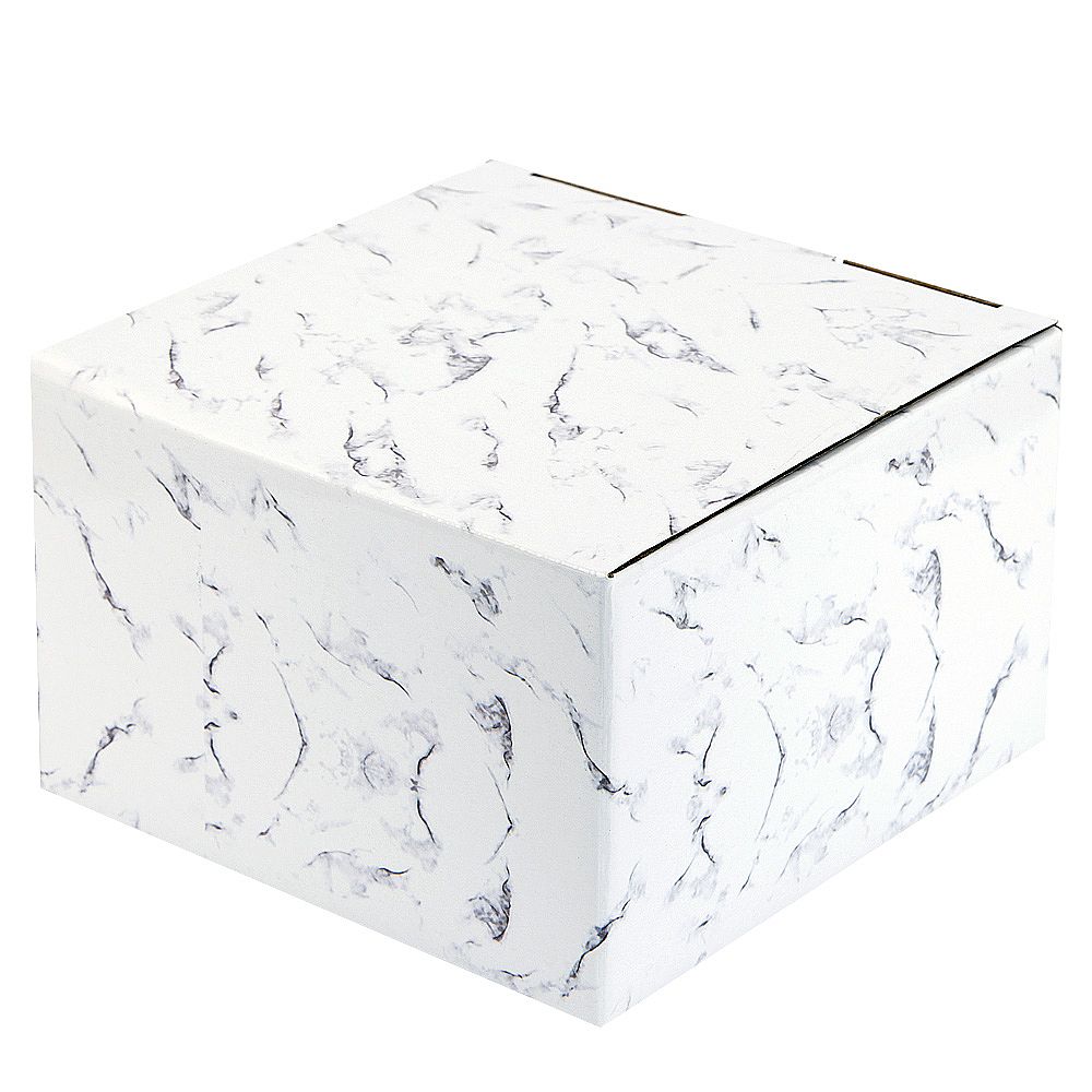 Набор: 2 чашки v=220 мл и 2 блюдца "Белый мрамор" (подарочная упаковка)