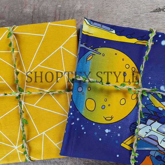 Поплин &quot;Космический корабль&quot; | ш.220 см | 115 г/м² | хлопок-100%