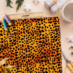 Ткань Барби черные пятна на оранжевом