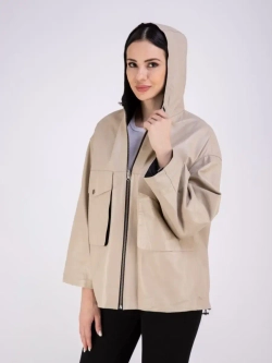 Куртка женская из натуральной кожи с капюшоном Турция