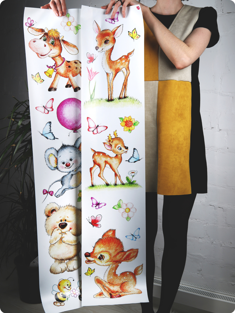 Интерьерные виниловые наклейки большие воздушные шары на стены в детскую, дома, облака, пейзаж