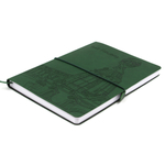 НОВИНКА! Блокнот "Питер. Дом Книги на Невском" в клетку А5 128 листов, гибкая обложка из экокожи (цвет темно-зелёный) с блинтовым тиснением рисунка по полю